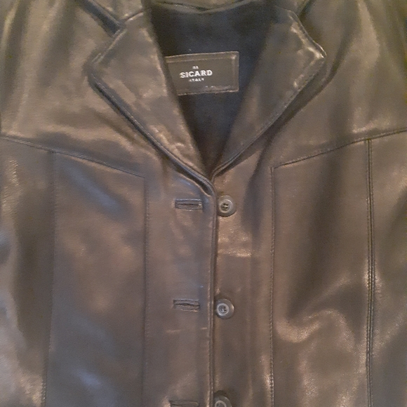 Black Soft Leather Waist Length Jacket - Picture 4 of 8